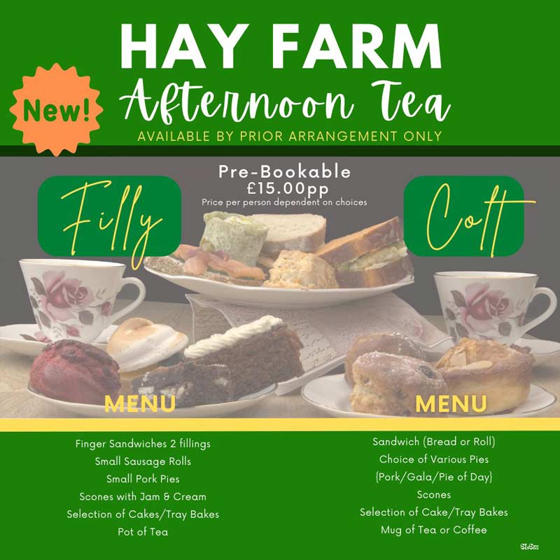 Hay farm afternoon tea - prior booking only